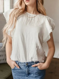 Crinkled Layered Ruffled Flutter Sleeve Blouse - Update AvenueTrendsi10010043903190710010043903190771d881f4 - ff25 - 4ec6 - a209 - 15fd87f061de - Max - OriginWhite