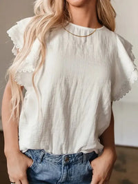 Crinkled Layered Ruffled Flutter Sleeve Blouse - Update AvenueTrendsi1001004390319071001004390319076412e43d - 395a - 48ca - ac95 - 5944d2485a97 - Max - OriginWhite