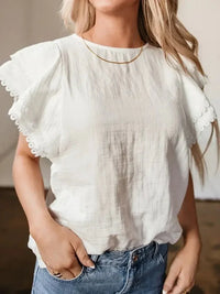 Crinkled Layered Ruffled Flutter Sleeve Blouse - Update AvenueTrendsi1001004390319071001004390319074843ccfa - 606e - 48f7 - a87c - 2f19afb21d6e - Max - OriginWhite