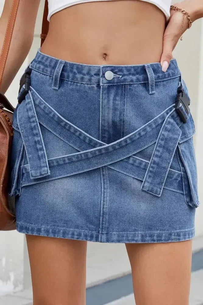 Criss - Cross Waist Detail Denim Mini Skirt - Update AvenueDenim Dresses & SkirtsTrendsi100100196080049100100196080049fe0f92c0 - 31b3 - 4d93 - 8643 - 7abcdaf4901e - Max - OriginBlue