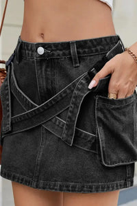 Criss - Cross Waist Detail Denim Mini Skirt - Update AvenueDenim Dresses & SkirtsTrendsi10010019608780510010019608780521feb616 - 77ec - 4497 - 9efe - c4e0492f250f - Max - OriginBlack Gray