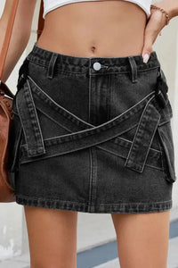 Criss - Cross Waist Detail Denim Mini Skirt - Update AvenueDenim Dresses & SkirtsTrendsi10010019608780510010019608780582cfe231 - 51d3 - 4f04 - 80aa - 631caa93f28c - Max - OriginBlack Gray
