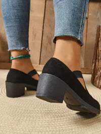 Crisscross Block Heel Pumps