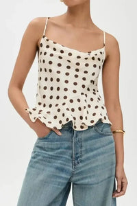 Crisscross Ruffled Hem Polka Dot Cami - Update AvenueFestival VibesTrendsi10010011531101410010011531101474aee6a0 - 29cd - 4157 - a5b2 - d5f60e632c39 - MaxBeige
