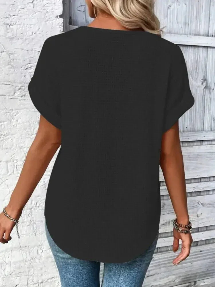 Crochet Lace Short Sleeve Casual T-Shirt - Update AvenueT-ShirtsTrendsi10010025347482610010025347482638172f95 - 1c42 - 42e8 - 9dfb - 405da37d1693 - Max - OriginBlack