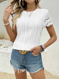Crochet Lace Short Sleeve T-Shirt - Update AvenueT-ShirtsTrendsi10010048614517810010048614517876c6549ba2e1410f9901871544760c35 - Max - OriginWhite
