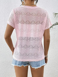 Crochet Lace V - Neck Summer Top - Update AvenueT-ShirtsTrendsi100100837058190100100837058190cdcd0885a522486aab841074dfd01567 - Max - OriginPink