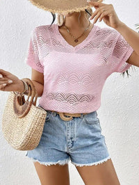 Crochet Lace V - Neck Summer Top - Update AvenueT-ShirtsTrendsi100100837058190100100837058190227ed81103e9441e9ccdc30df53c7837 - Max - OriginPink