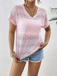Crochet Lace V - Neck Summer Top - Update AvenueT-ShirtsTrendsi10010083705819010010083705819037dda0f7576d4399a36d0803434bf494 - Max - OriginPink