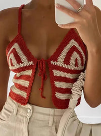 Crochet Tie Front Striped Knit Cami - Update AvenueTrendsi100100230982273100100230982273b9126b68534f4d3e88970c797a1ae49b - Max - OriginRed