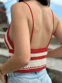 Crochet Tie Front Striped Knit Cami - Update AvenueTrendsi10010023098227310010023098227399ce7c00747d4714a3d9b47e5d8e344e - Max - OriginRed