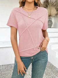 Cross Line Detail Round Neck T-Shirt - Update AvenueT-ShirtsTrendsi1001009623642311001009623642318cc49d775ff74171ab7211e9b6000d3c - Max - OriginPink