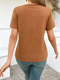 Cross Line Detail Round Neck T-Shirt - Update AvenueT-ShirtsTrendsi10010096236793710010096236793715e11034f0fa4ba88f3733f7d2a2d340 - Max - OriginOrange