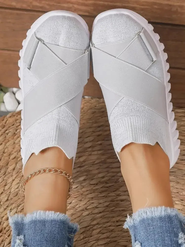 Crossover Strap Mesh Slip-Ons