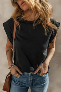 Cuffed Armhole Loose Top - Update AvenueT-ShirtsTrendsi1001007939542361001007939542360a999e0d - cd3a - 4dd1 - 8759 - 519b75beaf6f - Max - OriginBlack