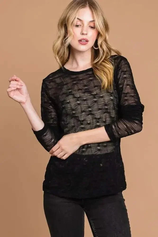 Culture Code Full Size Round Neck Mesh Perspective Top - Update AvenueTrendsi10010132786145110010132786145182261f49 - 1972 - 4b88 - bf33 - 5beb90adc563 - MaxBlack