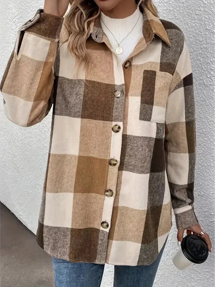 Curved Hem Plaid Collared Neck Shacket - Update AvenueTrendsi1001009080412511001009080412514b309f9d - ba75 - 45fe - abc8 - 34b51c7f9203 - MaxCamel