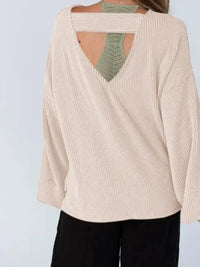 Cutout Back Long Sleeve T-Shirt - Update AvenueT-ShirtsTrendsi1001007642154171001007642154177d7a5916f0cb484a9cfca04f493090b2 - Max - OriginApricot