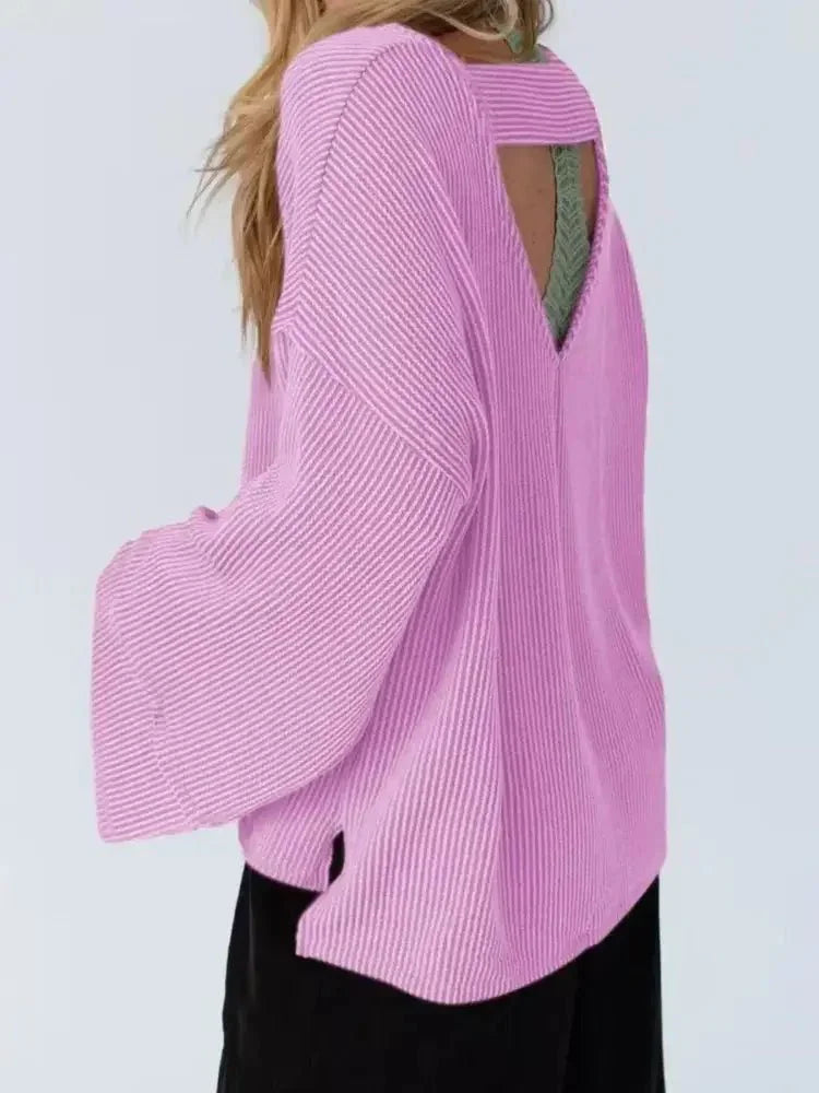 Cutout Back Long Sleeve T-Shirt - Update AvenueT-ShirtsTrendsi1001007642183391001007642183391ba426f06e3e492cb4472519eb468ca0 - Max - OriginPurple