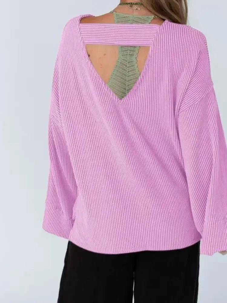 Cutout Back Long Sleeve T-Shirt - Update AvenueT-ShirtsTrendsi100100764218339100100764218339db14ba32ebb249afb13ed499036b73a7 - Max - OriginPurple