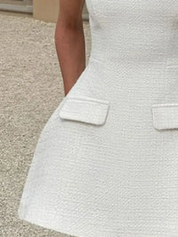 Cutout Back Round Neck Cap Sleeve Mini Dress