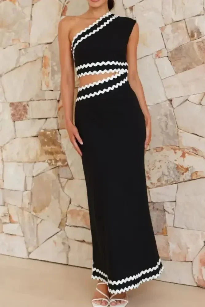 Cutout Contrast Trim Single Shoulder Dress - Update AvenueFestival VibesTrendsi100100804481181100100804481181f720996b - d3b2 - 4c58 - 9c48 - 23a4de476d2f - MaxBlack