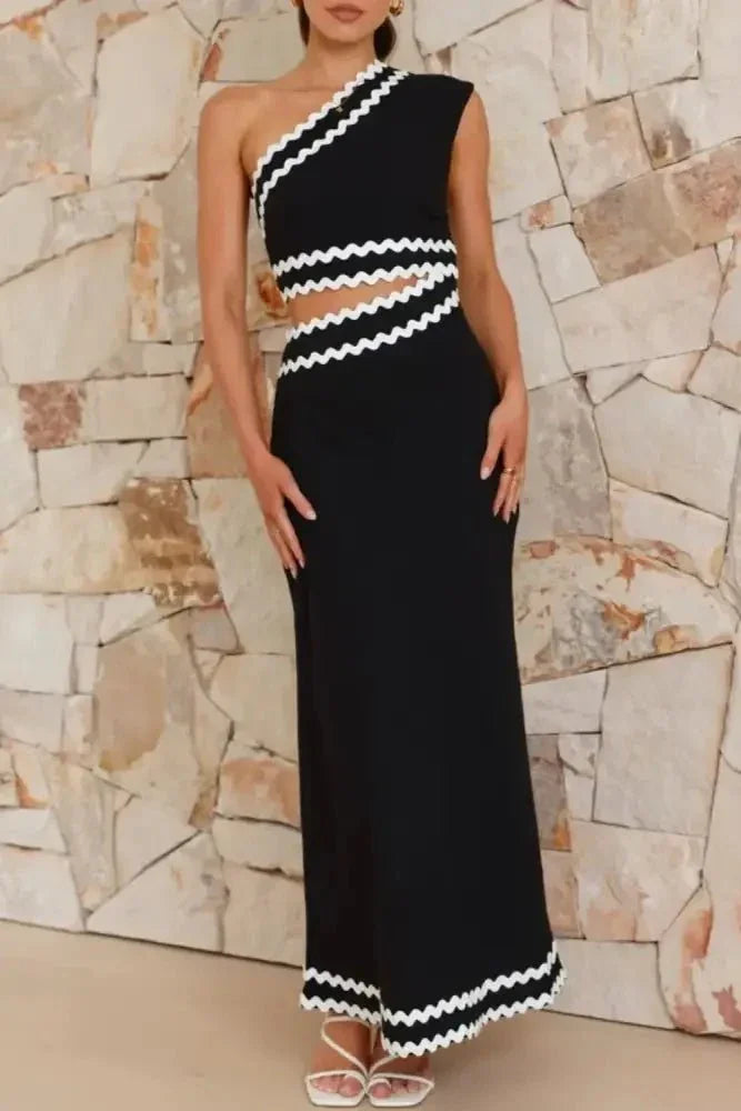 Cutout Contrast Trim Single Shoulder Dress - Update AvenueFestival VibesTrendsi1001008044811811001008044811816e9d69f6 - 3e6f - 4494 - 98fd - 934406ec1927 - MaxBlack