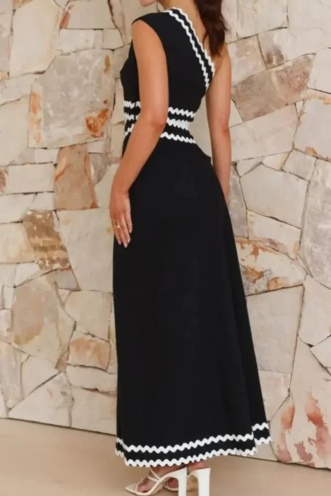 Cutout Contrast Trim Single Shoulder Dress - Update AvenueFestival VibesTrendsi100100804481181100100804481181007f026d - 5185 - 48e9 - 9f97 - 03b0a5ae6496 - MaxBlack