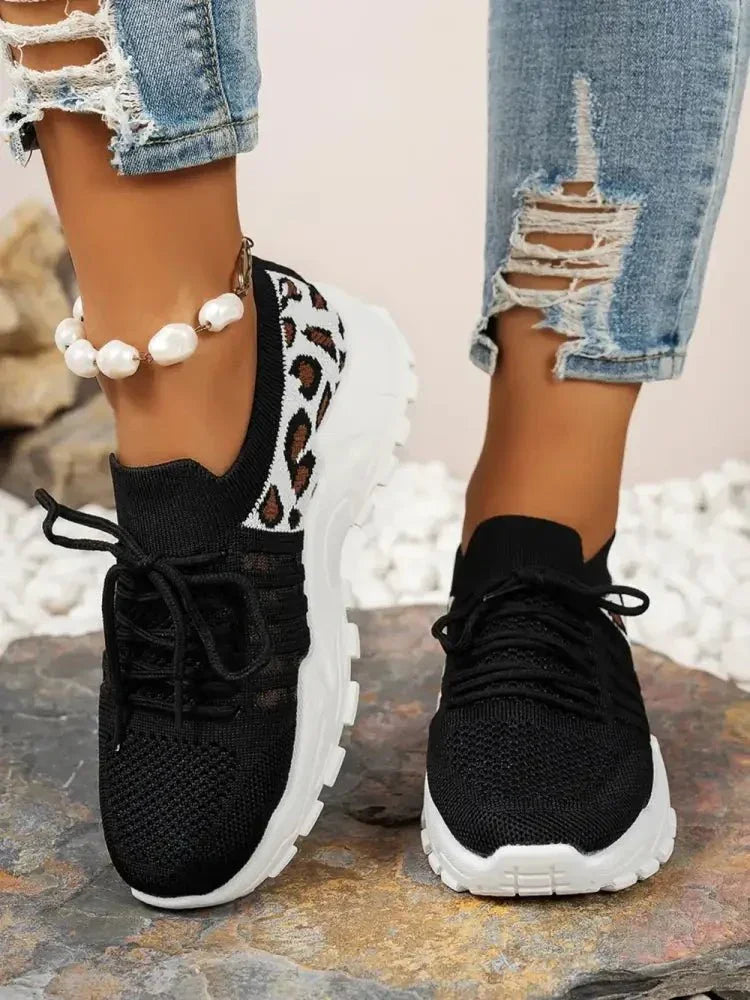 Cutout Leopard Lace Up Mesh Athletic - Update AvenueTrendsi100600270631455100600270631455Cutout Leopard Lace Up Mesh AthleticBlack