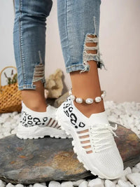 Cutout Leopard Lace Up Mesh Athletic - Update AvenueTrendsi100600270632542100600270632542Cutout Leopard Lace Up Mesh AthleticWhite