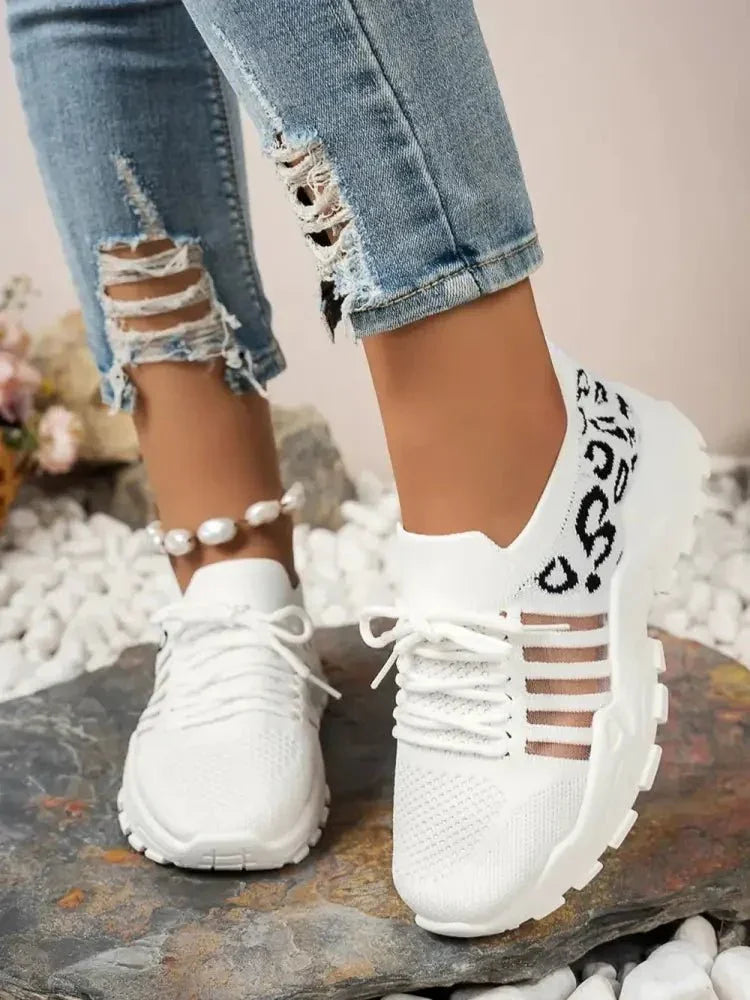 Cutout Leopard Lace Up Mesh Athletic - Update AvenueTrendsi100600270632542100600270632542Cutout Leopard Lace Up Mesh AthleticWhite