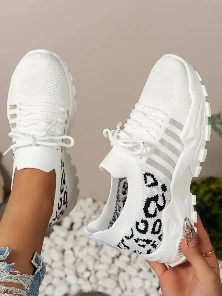 Cutout Leopard Lace Up Mesh Athletic - Update AvenueTrendsi100600270632542100600270632542Cutout Leopard Lace Up Mesh AthleticWhite