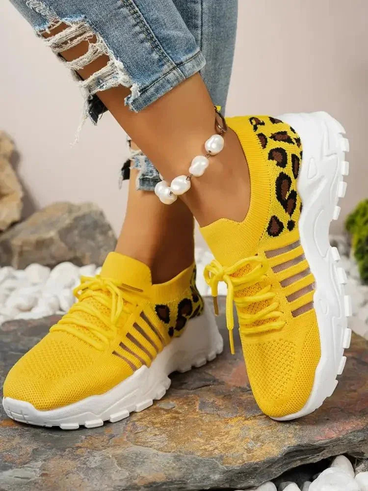 Cutout Leopard Lace Up Mesh Athletic - Update AvenueTrendsi100600270633353100600270633353Cutout Leopard Lace Up Mesh AthleticYellow