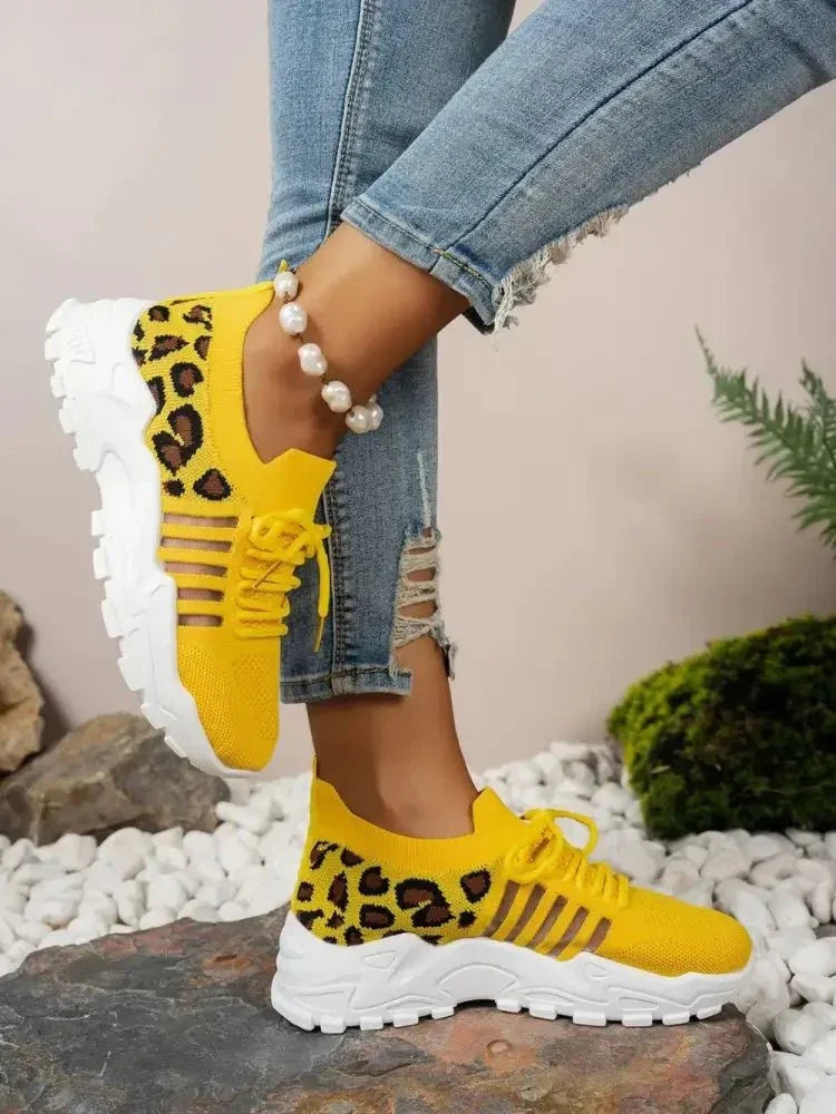 Cutout Leopard Lace Up Mesh Athletic - Update AvenueTrendsi100600270633353100600270633353Cutout Leopard Lace Up Mesh AthleticYellow