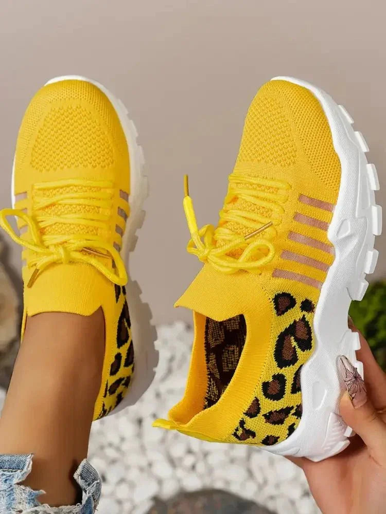 Cutout Leopard Lace Up Mesh Athletic - Update AvenueTrendsi100600270633353100600270633353Cutout Leopard Lace Up Mesh AthleticYellow