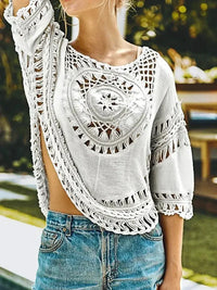 Cutout Round Neck Half Sleeve Cover Up - Update AvenueTrendsi1001007662218091001007662218093cdc3484 - 76a6 - 47aa - bc7a - d90d451e9548 - MaxWhite