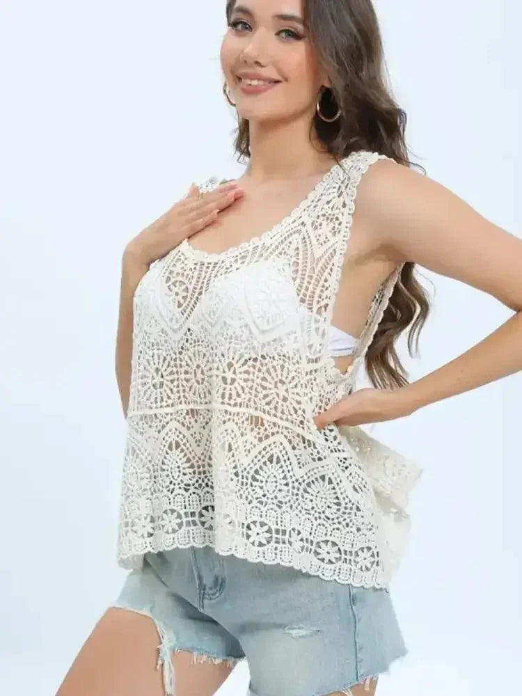 Cutout Round Neck Sleeveless Cover Up - Update AvenueTrendsi100100181231845100100181231845f48e3c29 - e9cc - 489c - 9fc4 - 3a054434f62d - MaxWhite