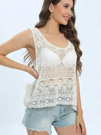 Cutout Round Neck Sleeveless Cover Up - Update AvenueTrendsi10010018123184510010018123184537cd9c4a - 2d9d - 4970 - b99b - fd64dba1c6f2 - MaxWhite