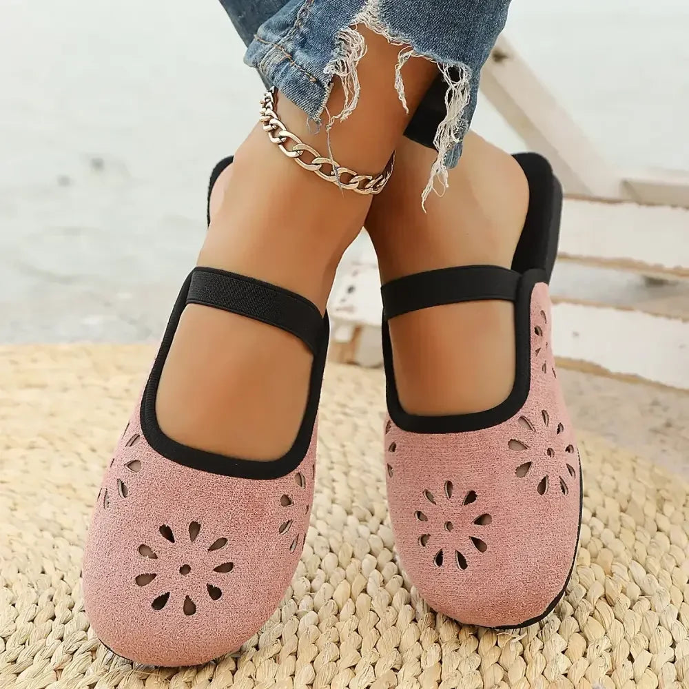 Cutout Round Toe Slip-Ons