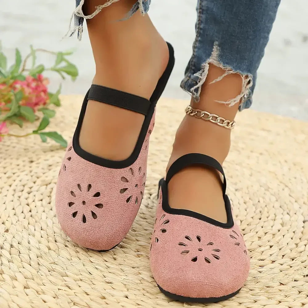 Cutout Round Toe Slip-Ons