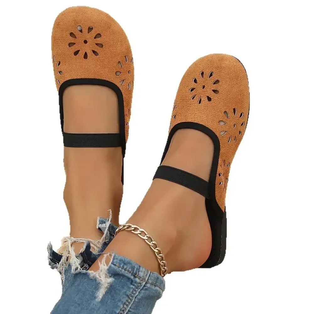 Cutout Round Toe Slip-Ons