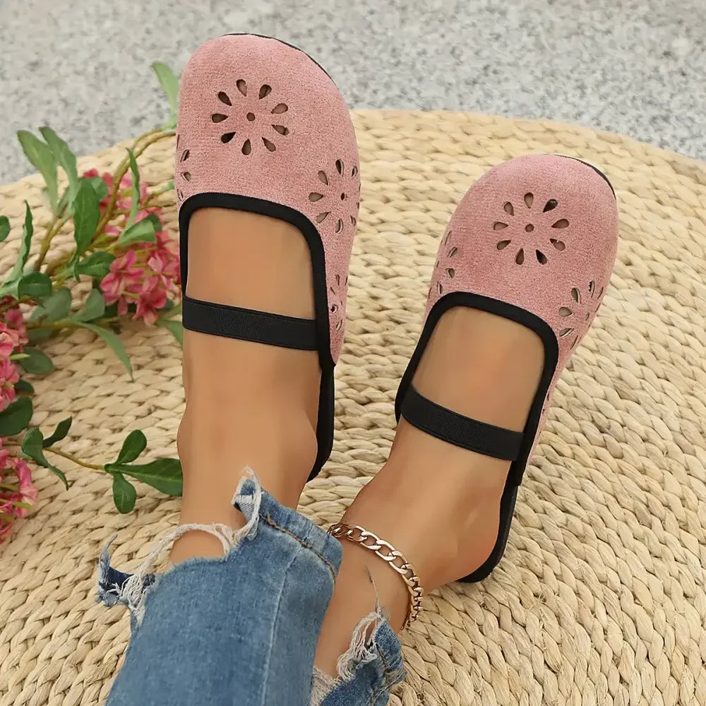 Cutout Round Toe Slip-Ons