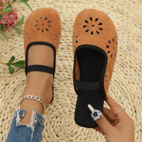 Cutout Round Toe Slip-Ons