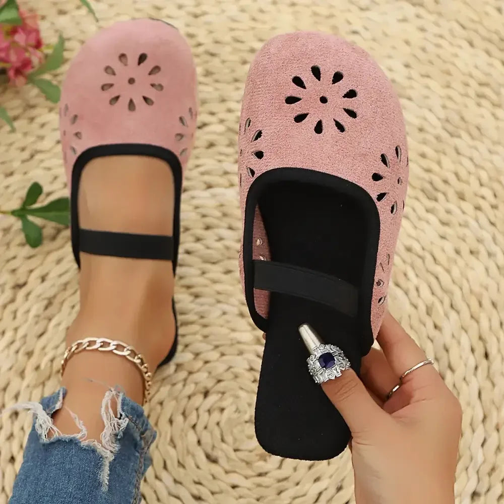 Cutout Round Toe Slip-Ons