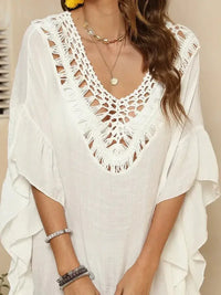 Cutout Ruffled Half Sleeve Cover - Up - Update AvenueTrendsi1001005502315381001005502315380d56ae47 - 8ba7 - 4f8f - 9b7f - d6ff79575b1e - MaxIvory