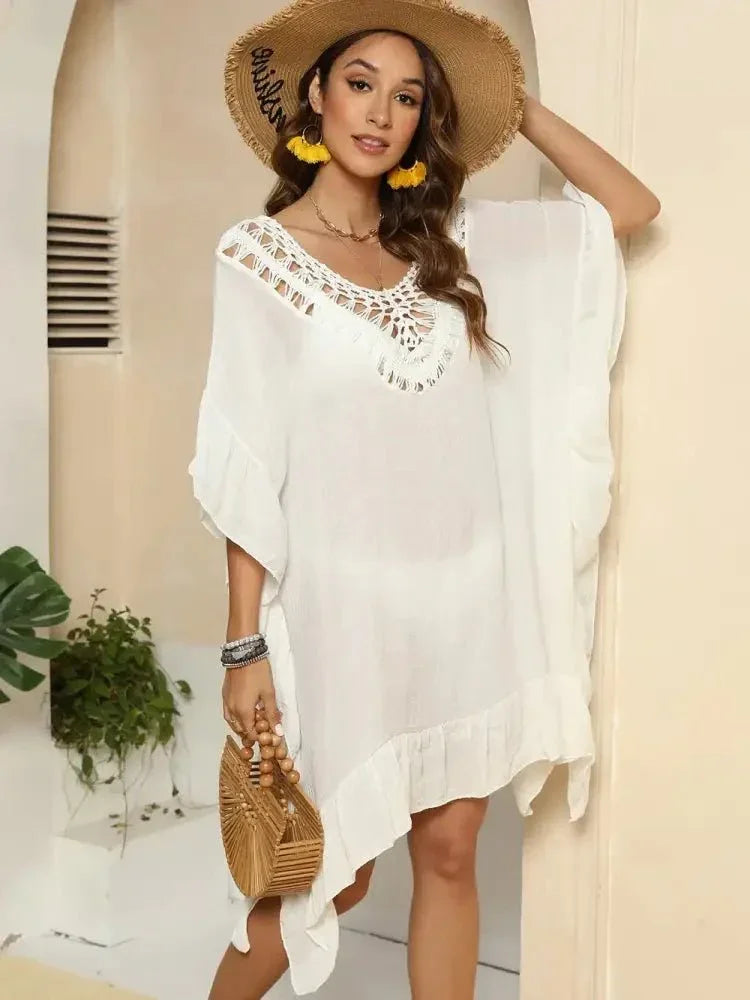 Cutout Ruffled Half Sleeve Cover - Up - Update AvenueTrendsi10010055023153810010055023153813417115 - a3fb - 43c8 - a19d - 6a4645c115f9 - MaxIvory