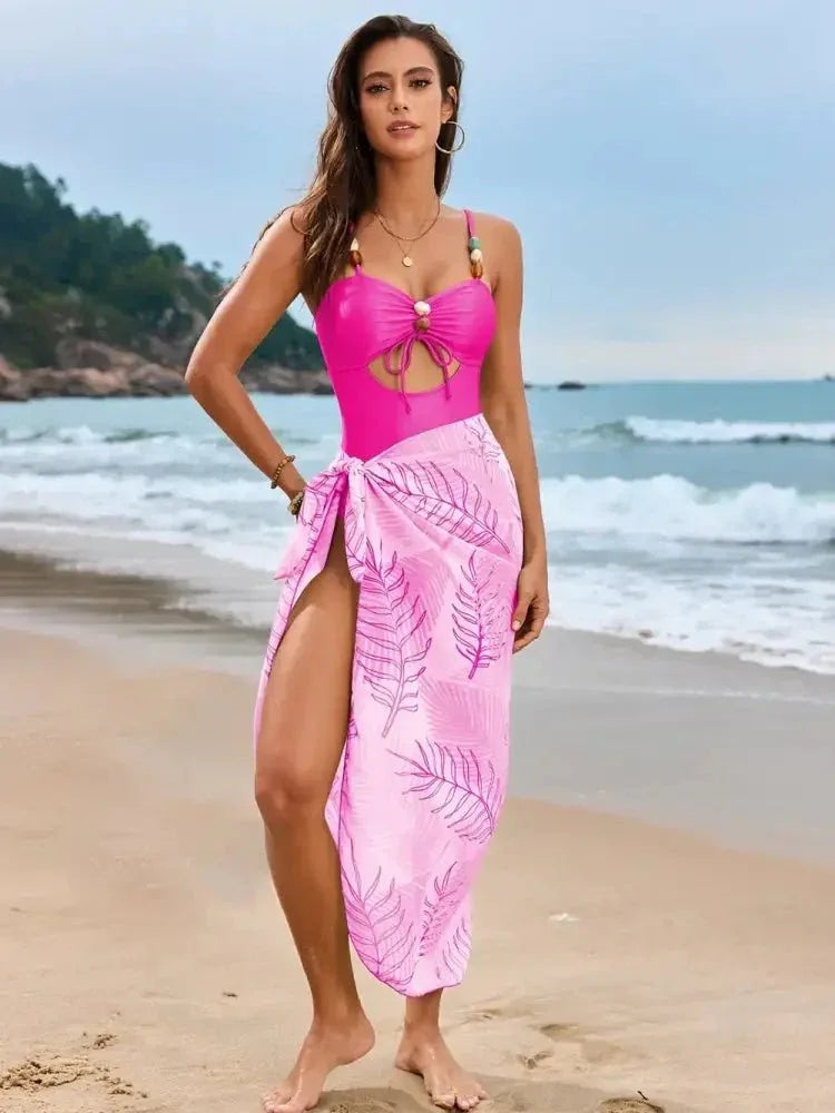 Cutout Sweetheart Neck One - Piece Swimwear and Cover - Up Swim Set - Update AvenueTrendsi100100495684175100100495684175ab2bbc7d - 95c3 - 4c31 - ad95 - 9754649a9135 - MaxHot Pink