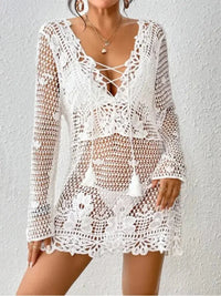 Cutout Tied V - Neck Long Sleeve Cover Up - Update AvenueChic BeachwearTrendsi10010024780132110010024780132191294124 - 6881 - 4862 - b6f2 - c04e1c305f62 - MaxWhite