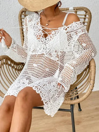Cutout Tied V - Neck Long Sleeve Cover Up - Update AvenueChic BeachwearTrendsi100100247801321100100247801321591bbeb6 - b0e4 - 49e2 - 8caa - ceb2f52ed64e - MaxWhite