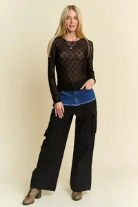 Davi & Dani Bow Mesh Round Neck Long Sleeve Top - Update AvenueFestival VibesTrendsi10010092409114110010092409114168a0e254 - 8487 - 40b1 - 8671 - 93a68b03c4db - MaxBlack